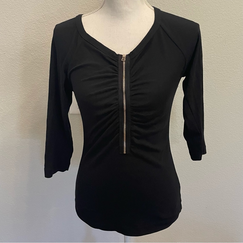 Barbara Lesser Women’s Black Zippered Shirt Small - Picture 2 of 8
